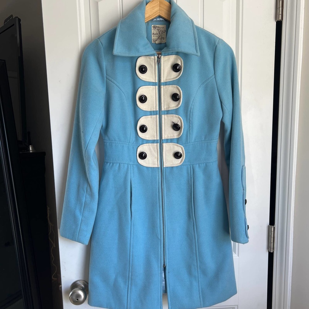 Tulle WMNs blue and white coat szS